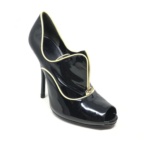 Gucci Clogs Booties Size 6.5 US/36.5 Black Patent - Picture 1 of 11